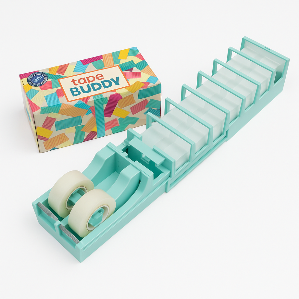 TapeBuddy™ | Klipp flere stykker tape på et øjeblik – perfekt til gaver eller på kontoret!