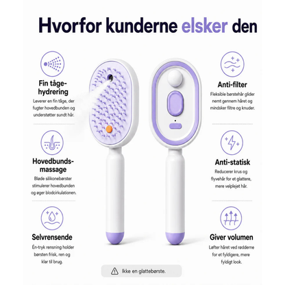 SilkBrush™ | Få glattere, mindre kruset hår – uden at trække, slide eller kæmpe med børsten