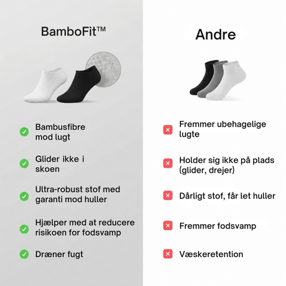 BamboFit™ | Bløde bambussokker uden stramme mærker om anklen