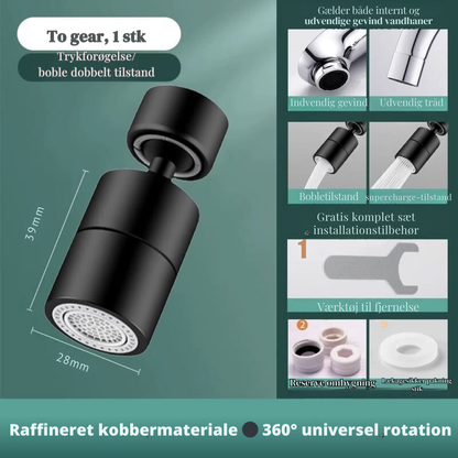 FlexiFlow™ | 360° Vandhane-forlænger – Fleksibel og praktisk vandstrøm til enhver vask