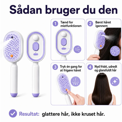 SilkBrush™ | Få glattere, mindre kruset hår – uden at trække, slide eller kæmpe med børsten