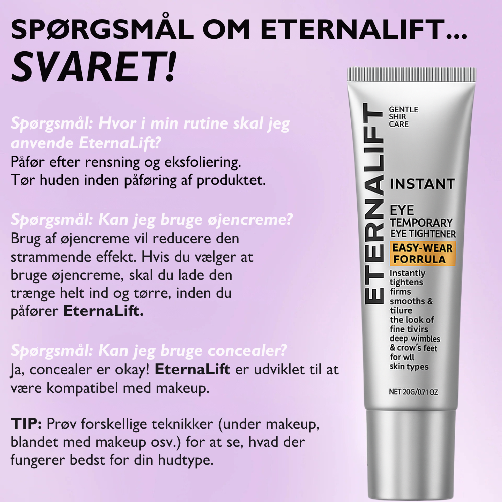 EternaLift™ | Øjencremen der fjerner poser under øjnene øjeblikkeligt og får dig til at se 10 år yngre ud