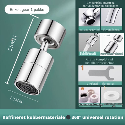 FlexiFlow™ | 360° Vandhane-forlænger – Fleksibel og praktisk vandstrøm til enhver vask