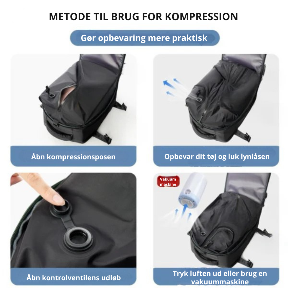 FlightFit™ | Vakuum Rejrugtasker - Den perfekte taske som håndbagage i flyet