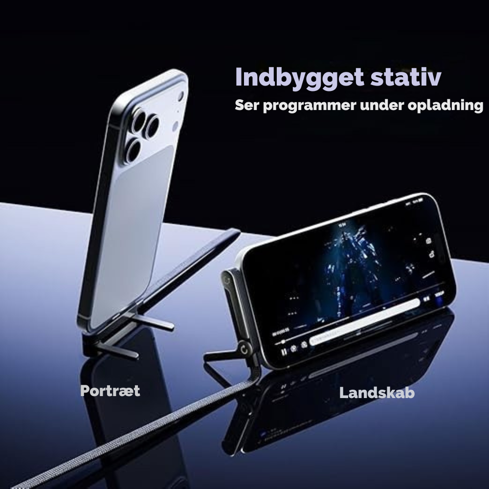 FoldStand™ | Oplad din telefon og se indhold uden improviserede løsninger