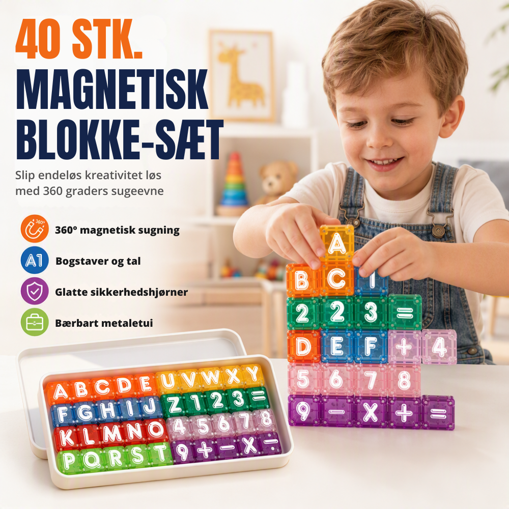 SmartBlocks™ | Magnetisk byggeleg med bogstaver tal og fantasi