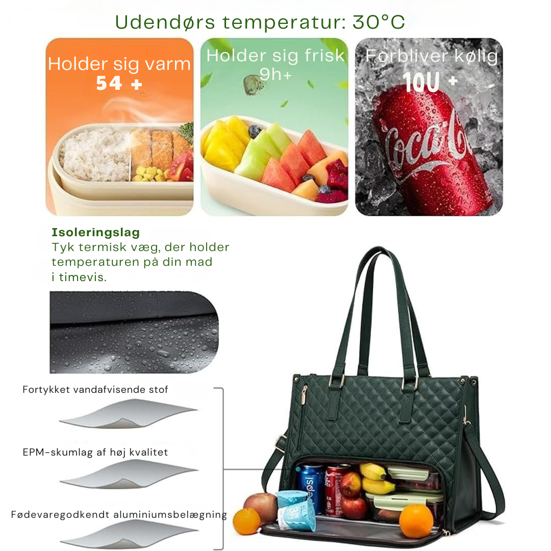 LuxeCarry™ | Alt-i-en Tas til Arbejde, Frokost og Laptop