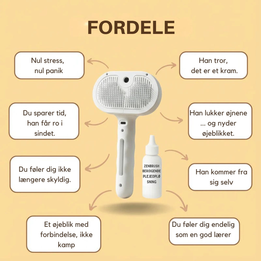 ZenBrush™ | Rolig og skånsom pelspleje uden badestress