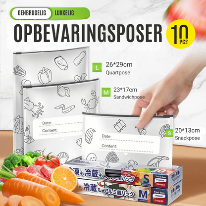 FreshSeal™ | Hold maden frisk længere med genanvendelige poser