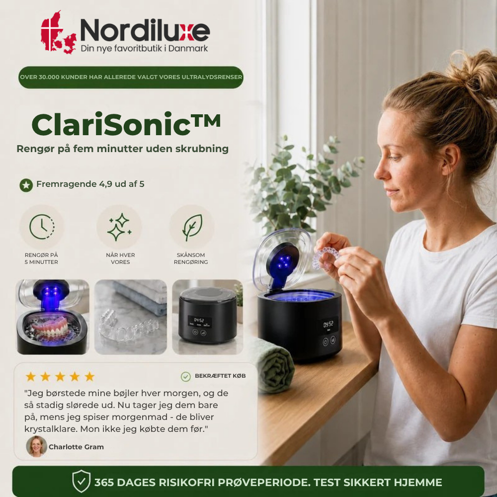 ClariSonic™ | Grundig fem minutters rengøring til din mundskinne