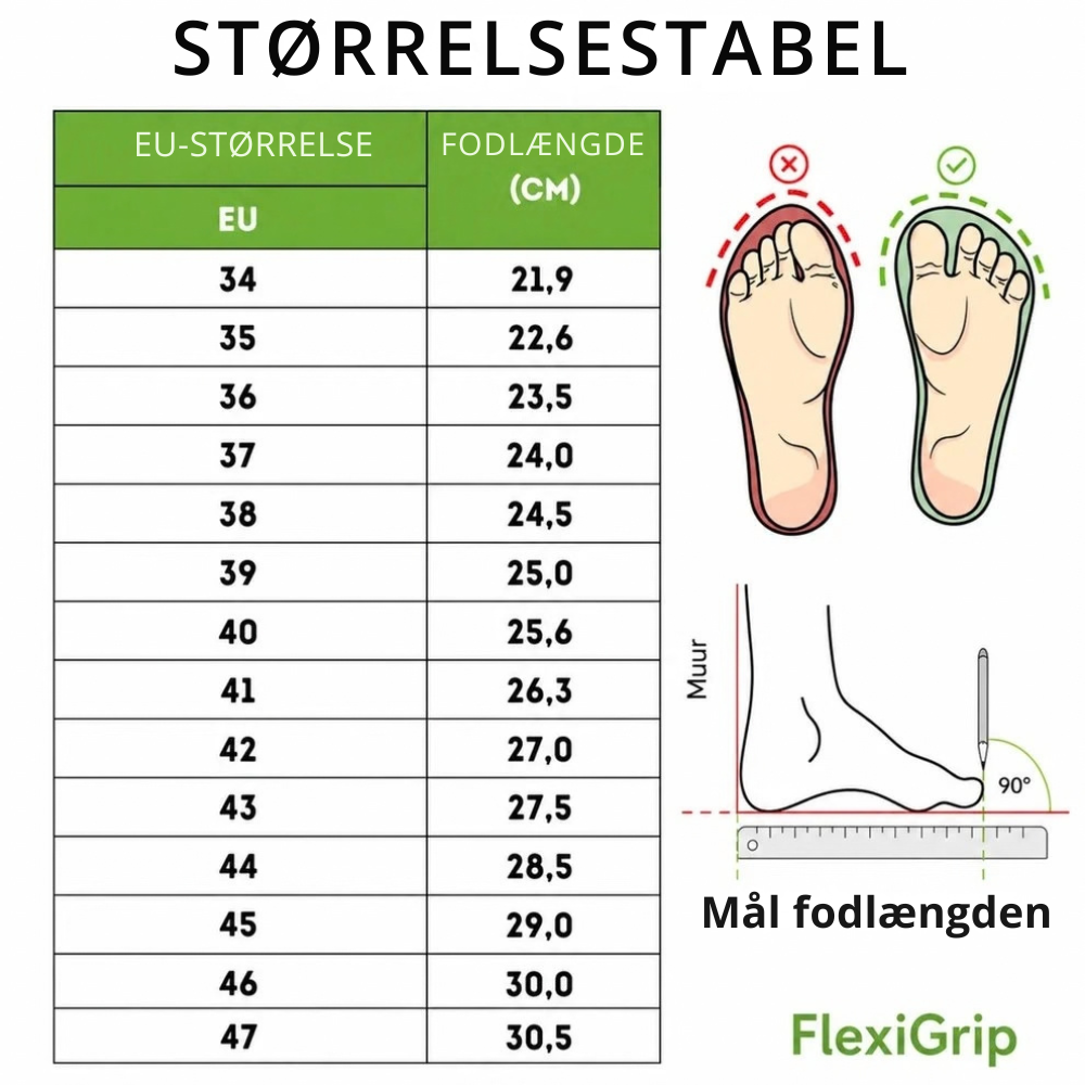 FlexiGrip™ | Naturlig bevægelse med mere plads til fødderne
