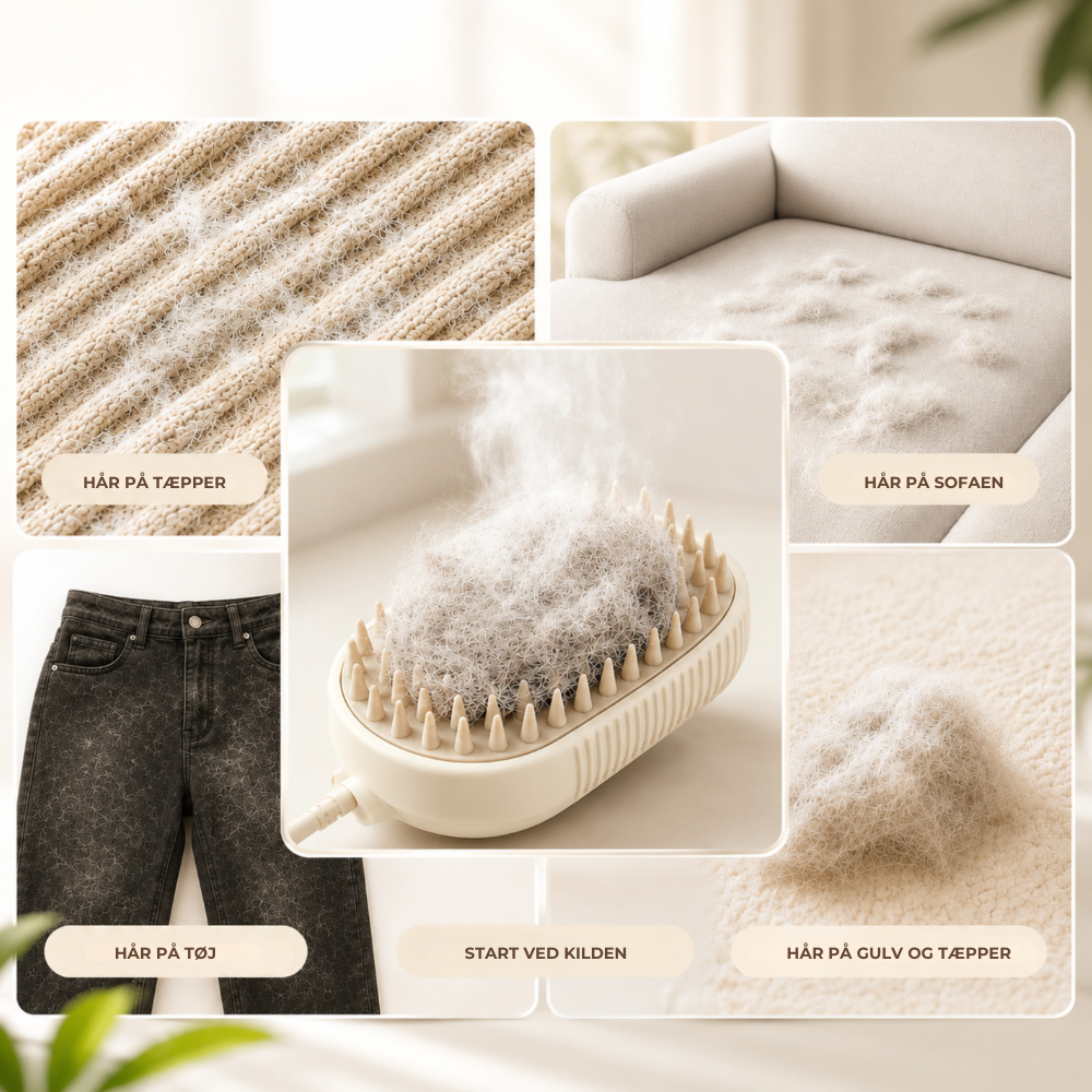 SteamBrush™ | Stop hårene, før de ender overalt i hjemmet