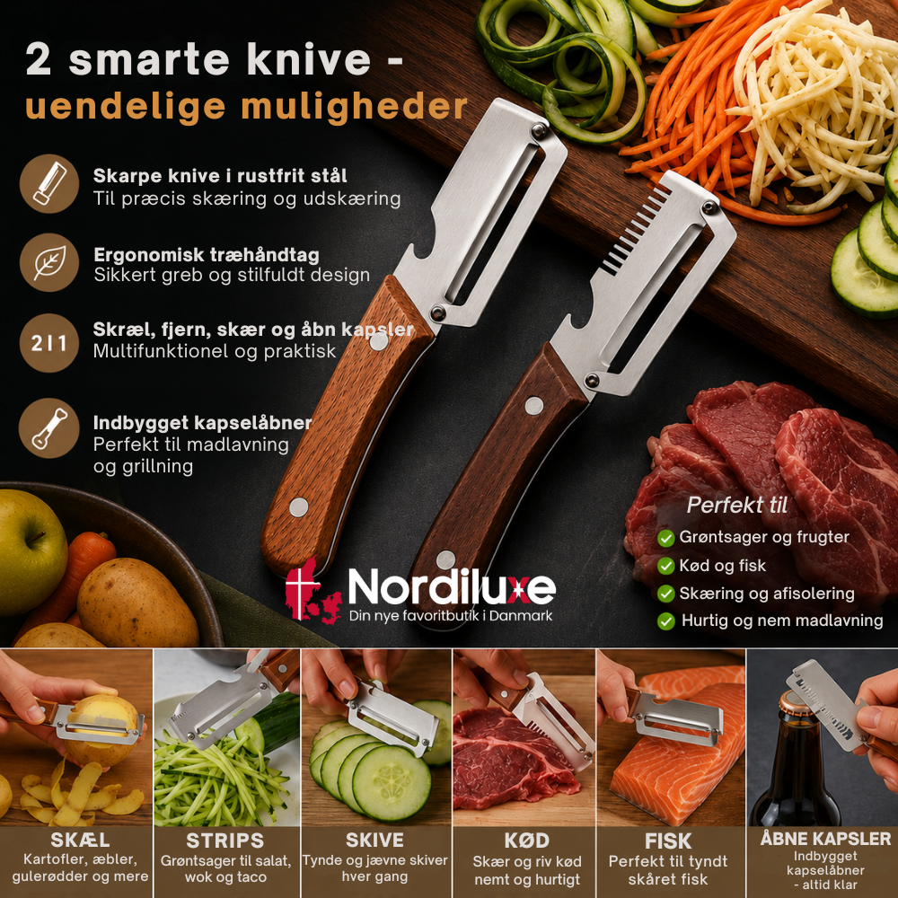 SlicePro™ Duo | Gør madlavning lettere med færre redskaber