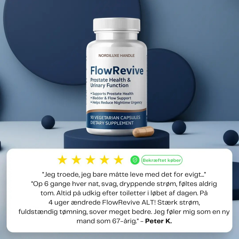 FlowRevive™ | Støt et sundt urinflow og færre natlige toiletbesøg