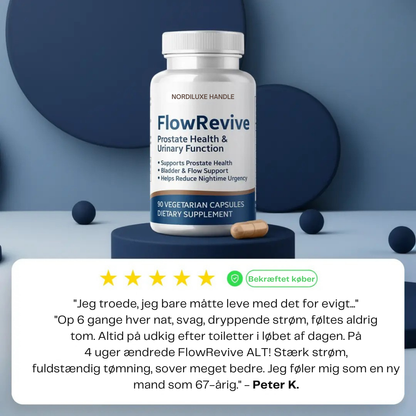 FlowRevive™ | Støt et sundt urinflow og færre natlige toiletbesøg
