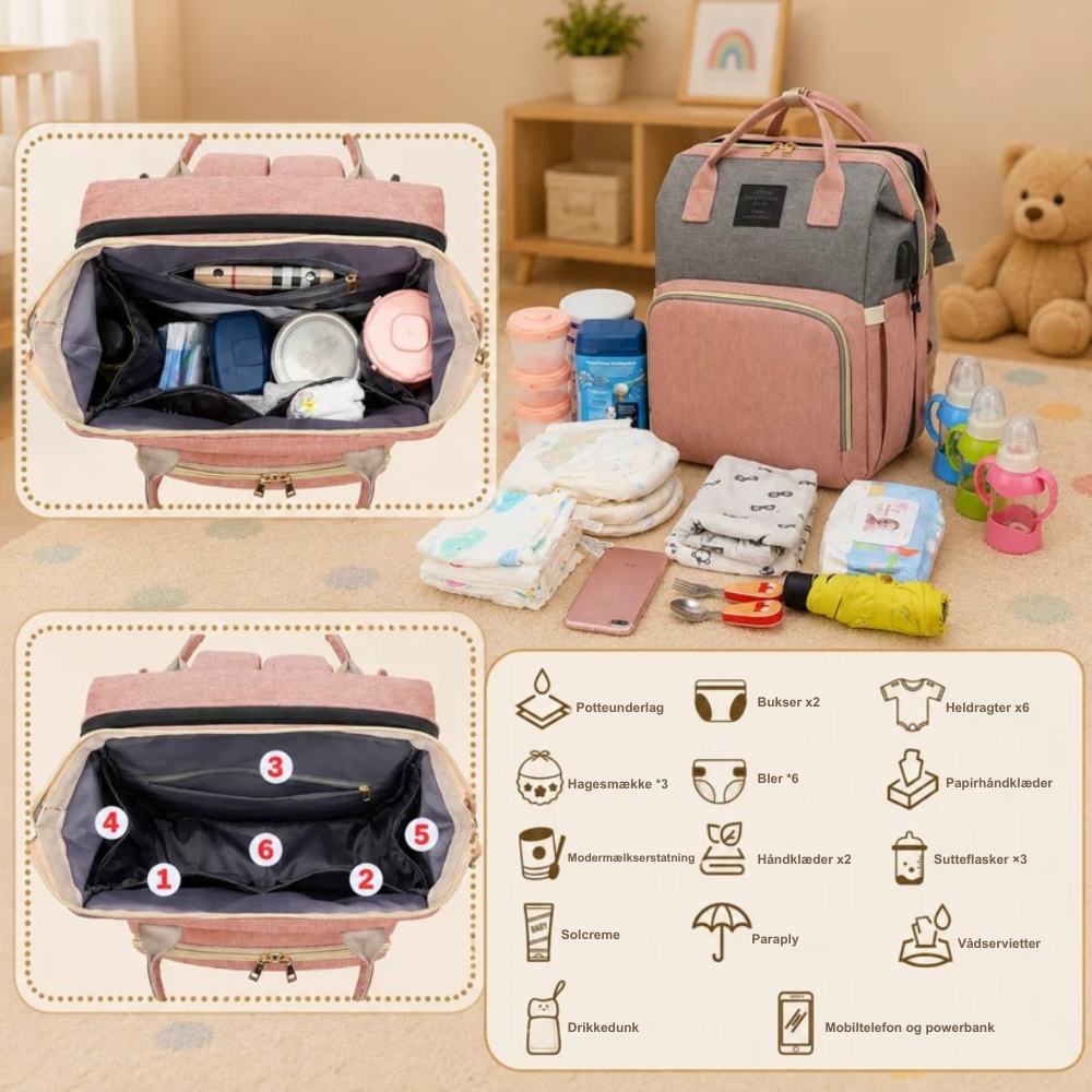 ParentPack™ | Organiseret puslerygsæk til lettere ture med baby