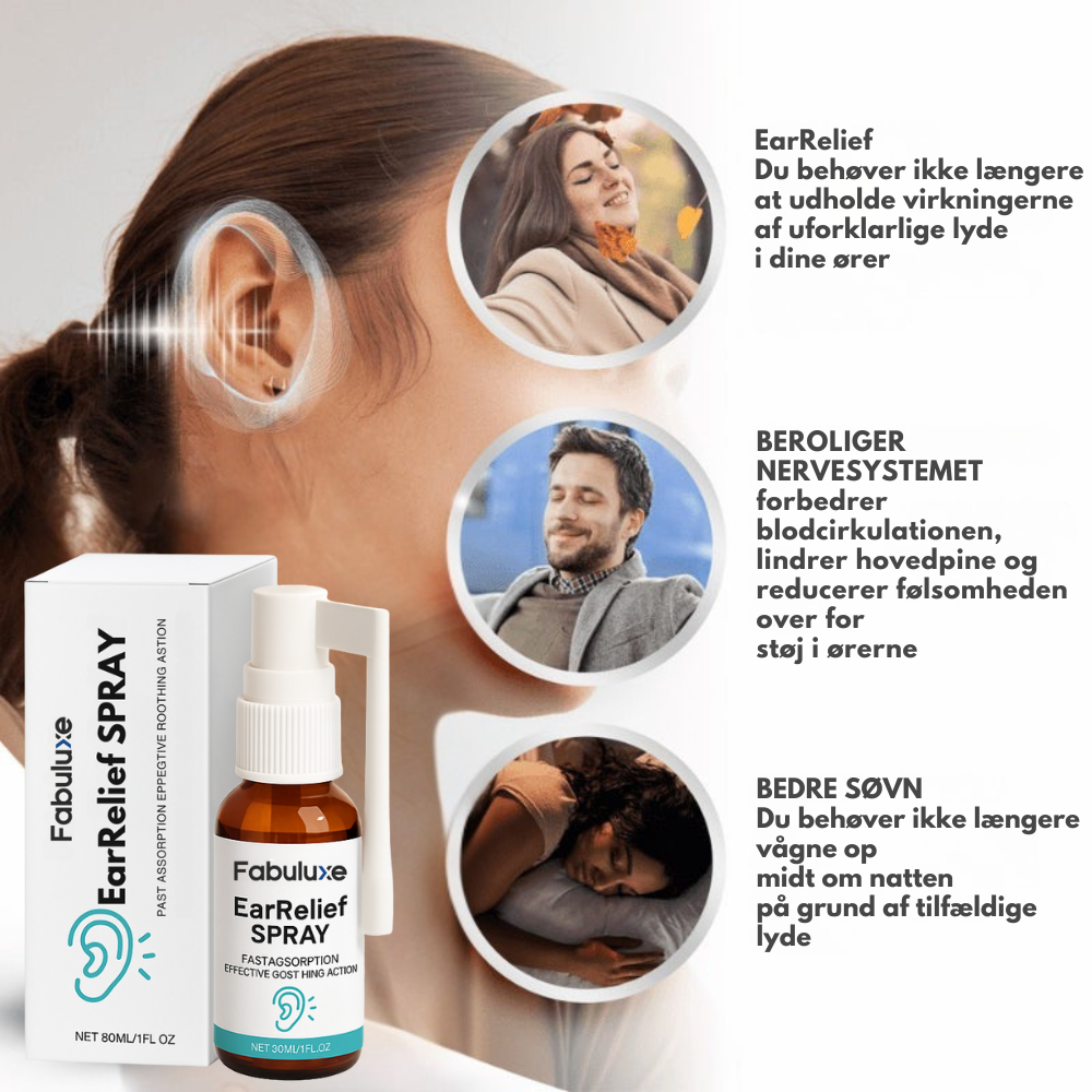 EarRelief™ | Ørespray mod tinnitus og ubehag – lindrer irritation og giver ro