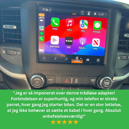 EasyCarPlay™ | Trådløs Apple CarPlay & Android Auto | USB-A & USB-C