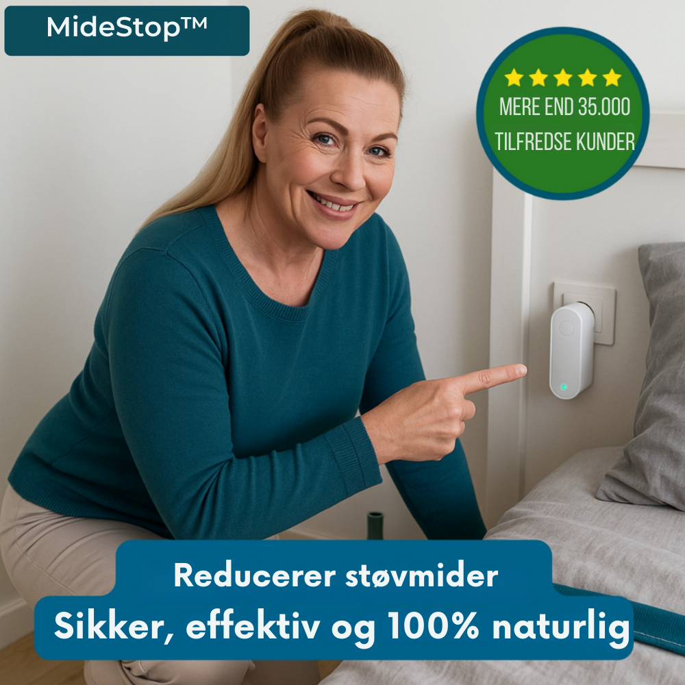 MideStop™ – Det kemikaliefri middel mod mider, der renser dit hjem