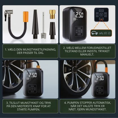 AirCharge™ Pro | Den ultimative bærbare 4-i-1-dækpumpe🚗