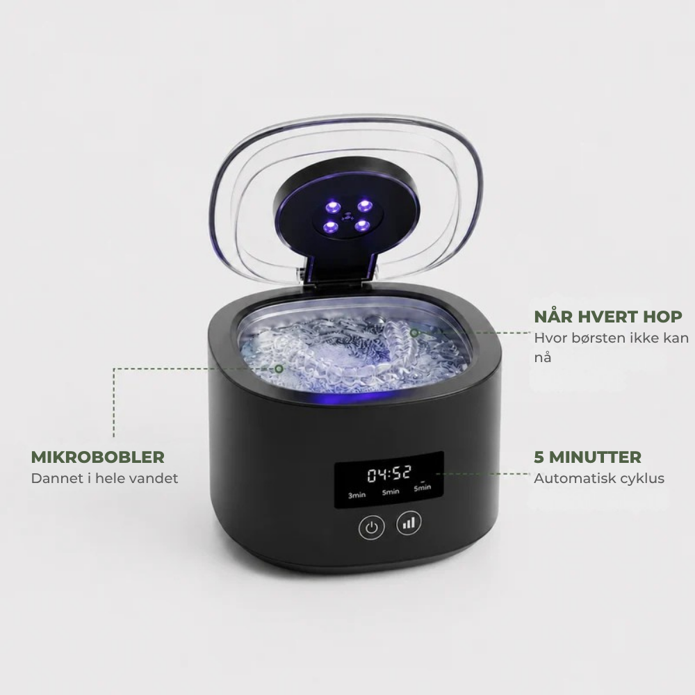 ClariSonic™ | Grundig fem minutters rengøring til din mundskinne