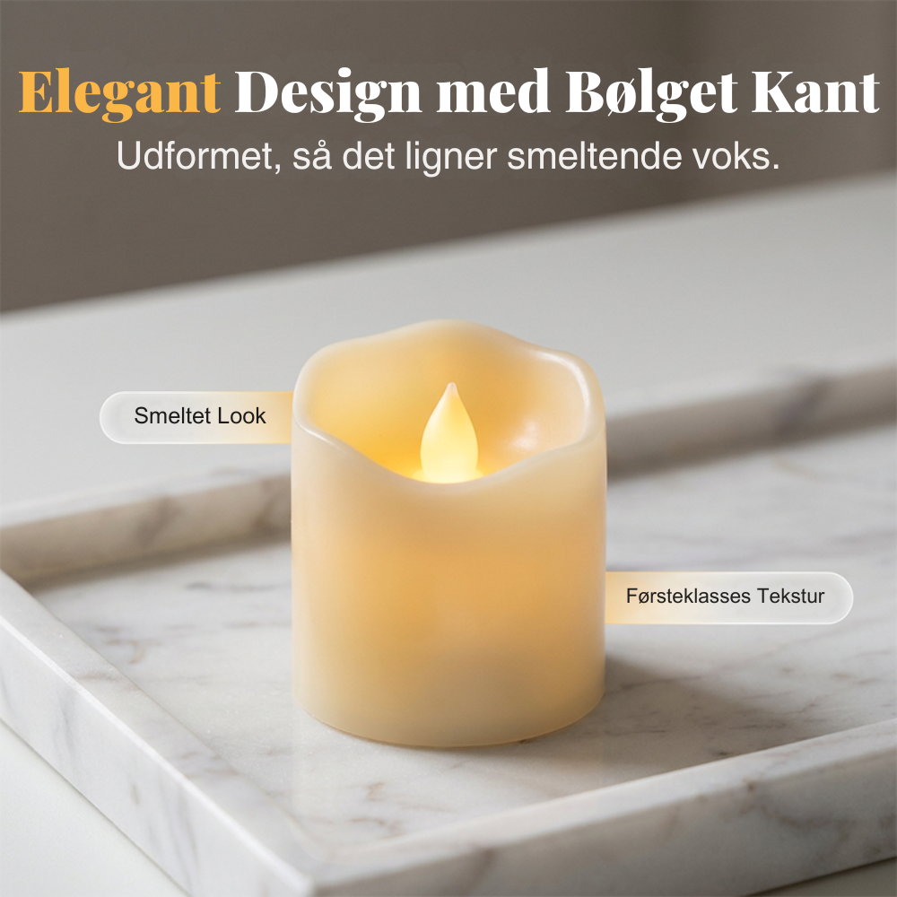 CandleGlow™ | Varm stearinlysstemning uden røg eller åben flamme