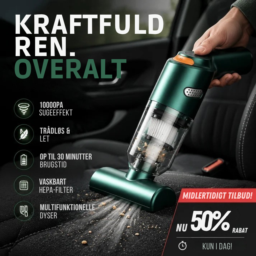 AutoVac™ Pro | Kompakt bilstøvsuger til hurtig rengøring overalt