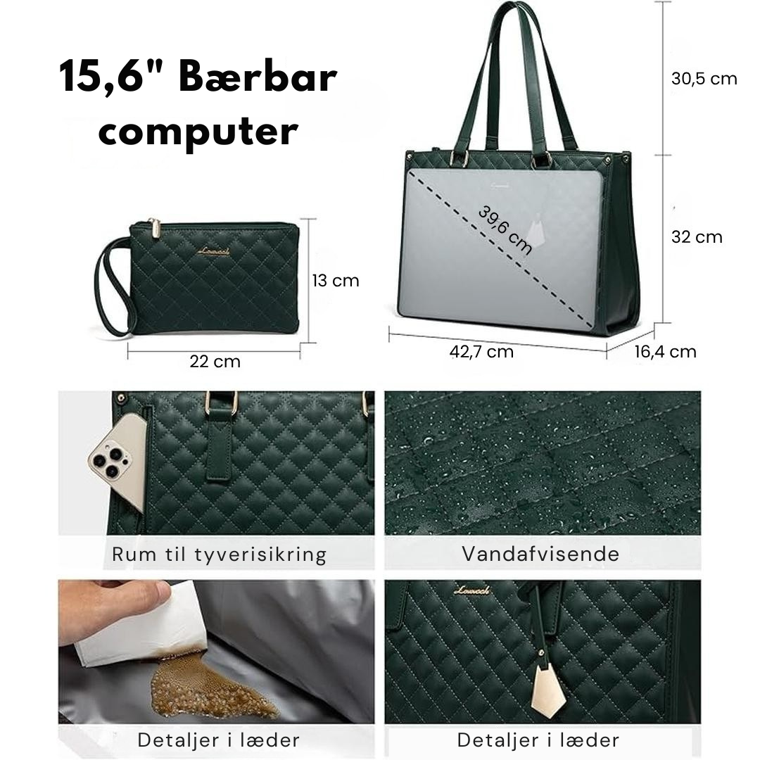 LuxeCarry™ | Alt-i-en Tas til Arbejde, Frokost og Laptop