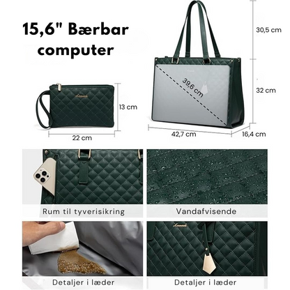 LuxeCarry™ | Alt-i-en Tas til Arbejde, Frokost og Laptop