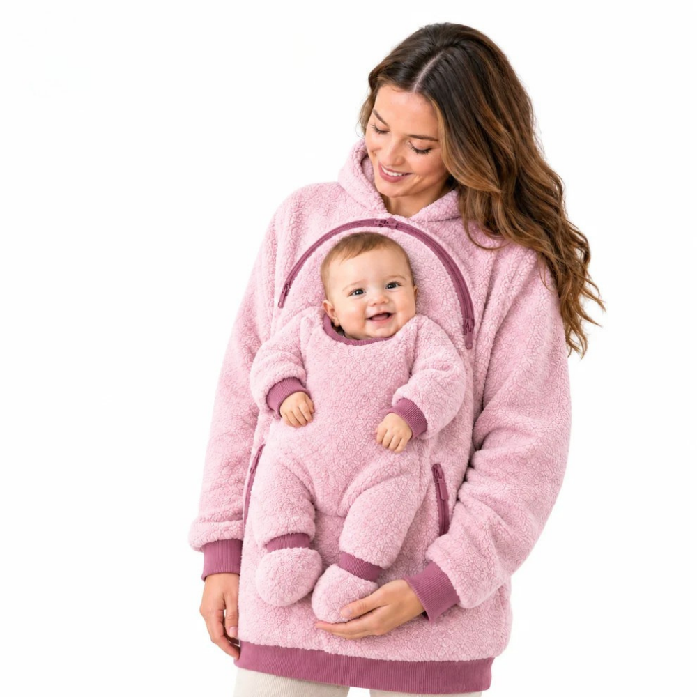 CozyCarry™ | Én varm jakke til jer begge