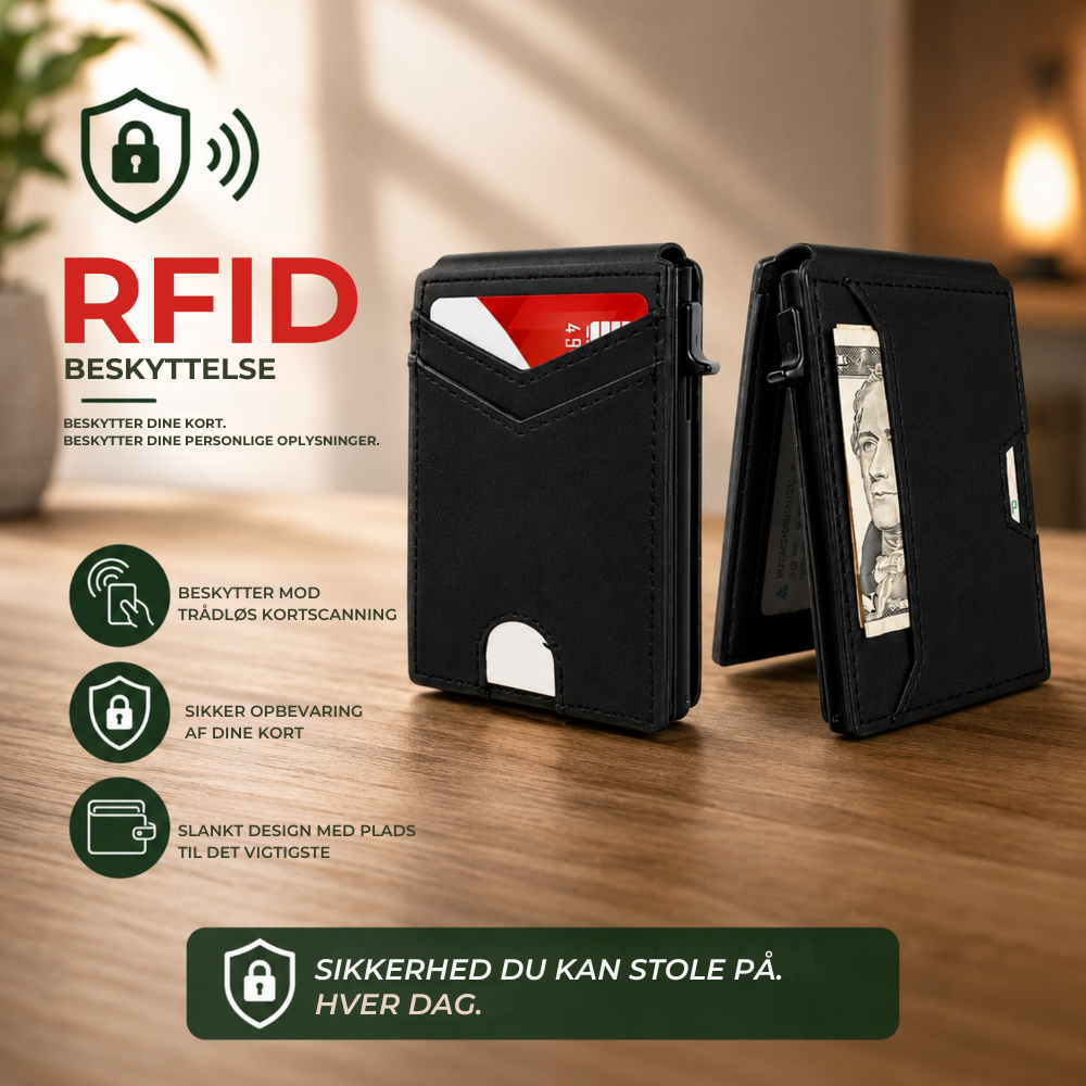 PopupWallet™ | Slank pung med hurtig adgang til kort