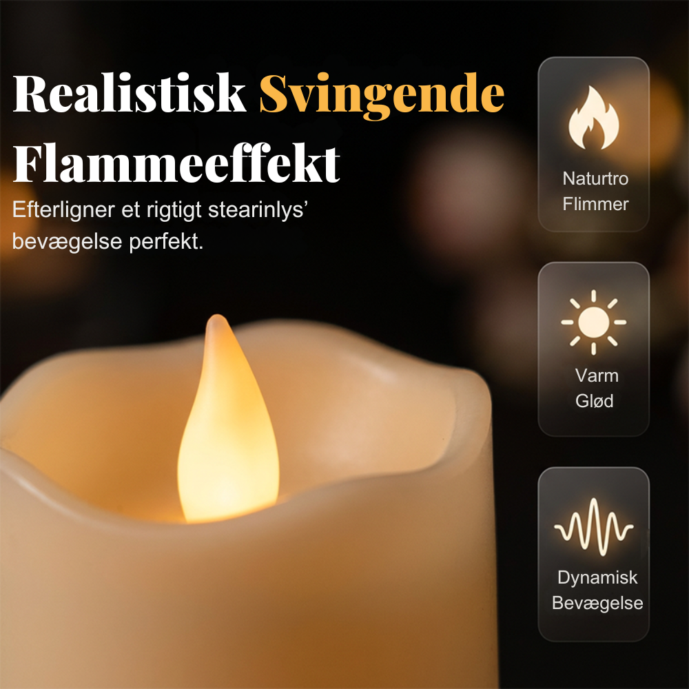 CandleGlow™ | Varm stearinlysstemning uden røg eller åben flamme
