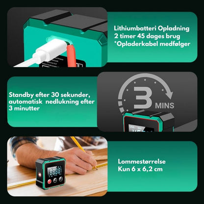 PrecisionPro™ | Laser vaterpas & hældningsmåler – præcise linjer uden fejl