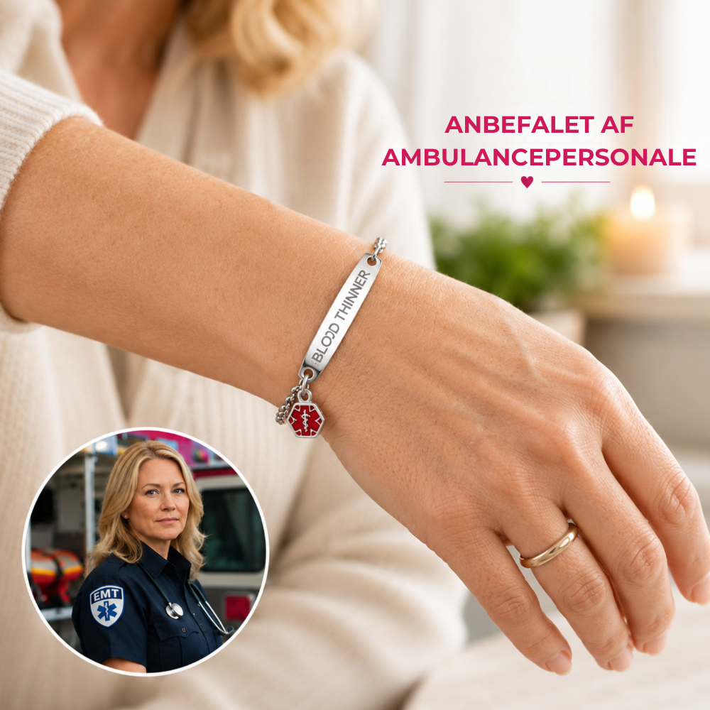 Blodfortynder™ Armbånd | Diskret armbånd med synlig information om blodfortyndende