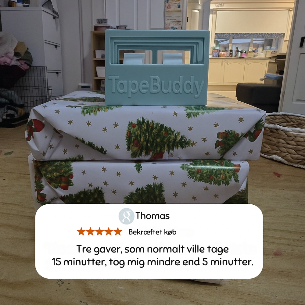 TapeBuddy™ | Klipp flere stykker tape på et øjeblik – perfekt til gaver eller på kontoret!