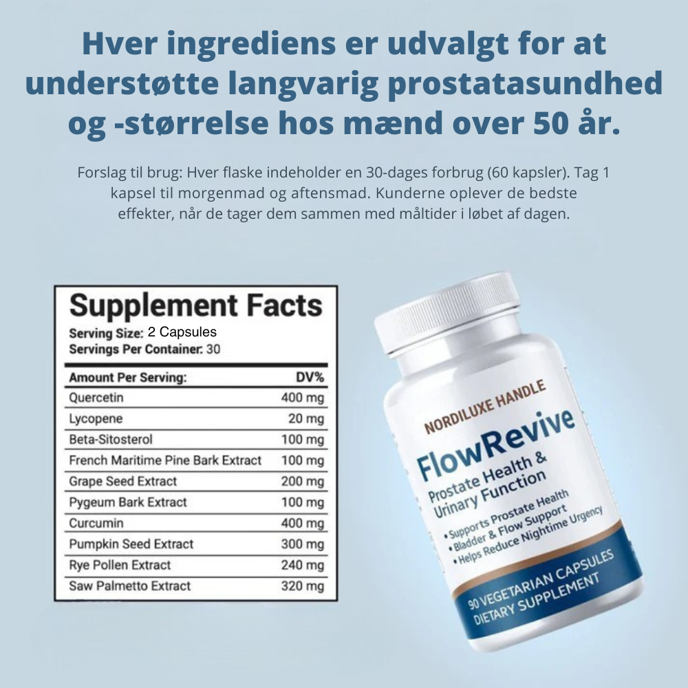 FlowRevive™ | Støt et sundt urinflow og færre natlige toiletbesøg
