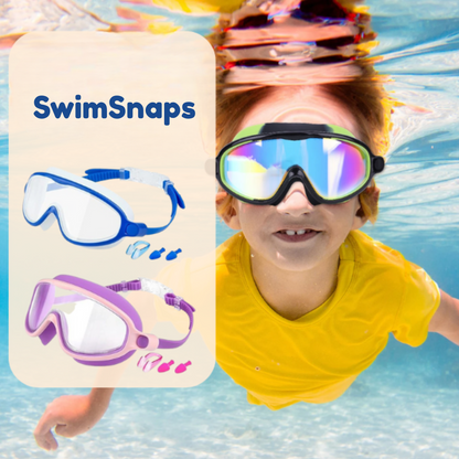 SwimSnaps™ | Børnevenlige svømmebriller uden træk i håret og tårer i øjnene