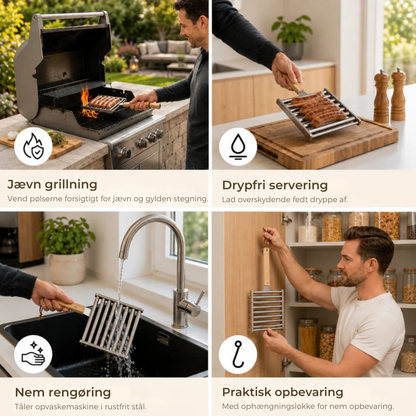 GrillGrip™ | Grill alle pølser perfekt – på én gang