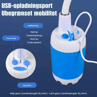 CampFlow™ | Bærbar brusenhed med vandpumpe