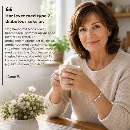 CareBrace™ | Diskret diabetesarmbånd med vigtig information lige ved hånden