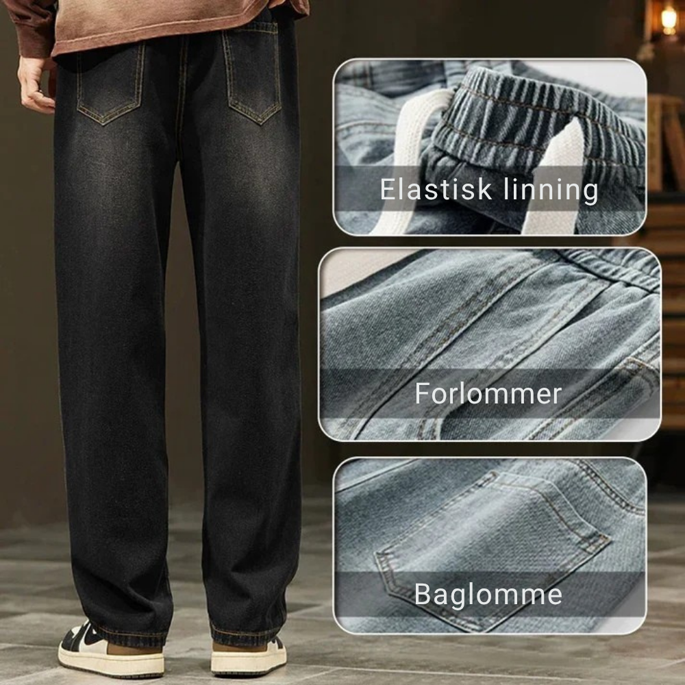 StreetFit™ | Moderne loose fit jeans med længere silhuet