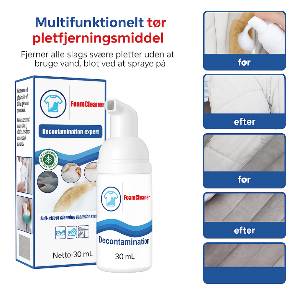 FoamCleaner™ | Hurtig pletfjerner uden vand og skrubning!