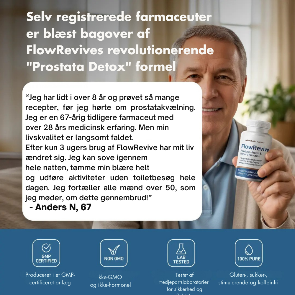FlowRevive™ | Støt et sundt urinflow og færre natlige toiletbesøg