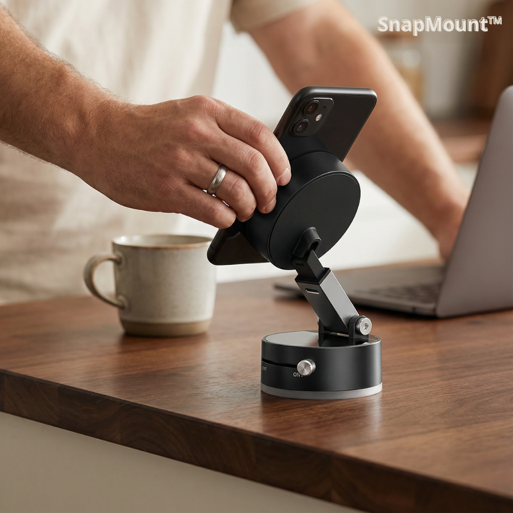 SnapMount™ | Placer din telefon sikkert uden besvær