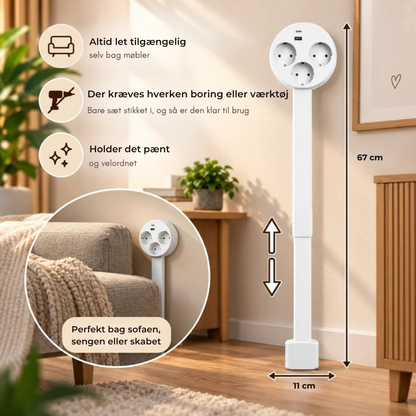 PlugFlex™ | Få stikkene til at passe bag møblerne
