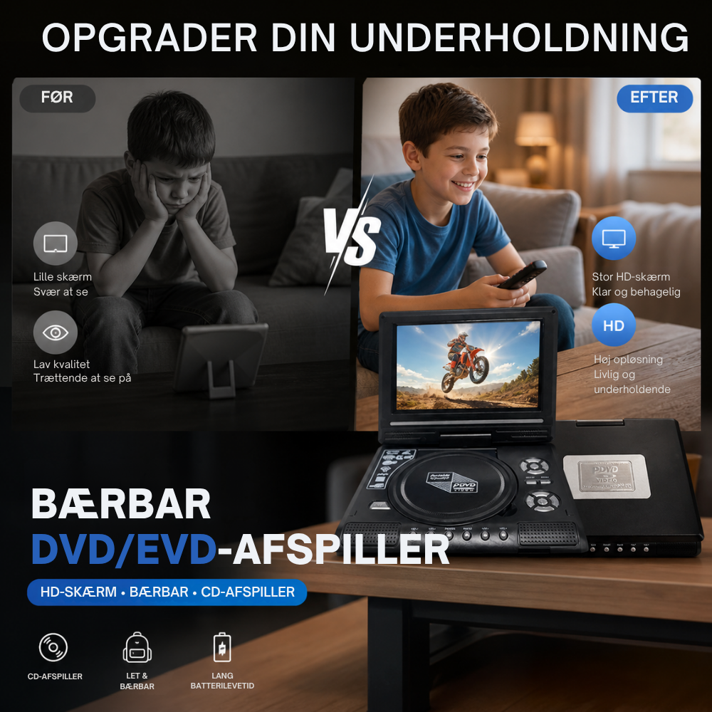 CineGo™ | Bærbar filmafspiller til roligere skærmtid på farten