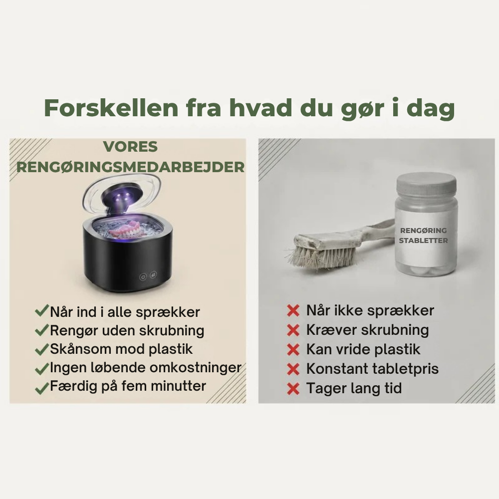 ClariSonic™ | Grundig fem minutters rengøring til din mundskinne