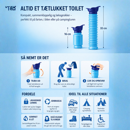 ToiletGo™ | Altid et toilet lige ved hånden