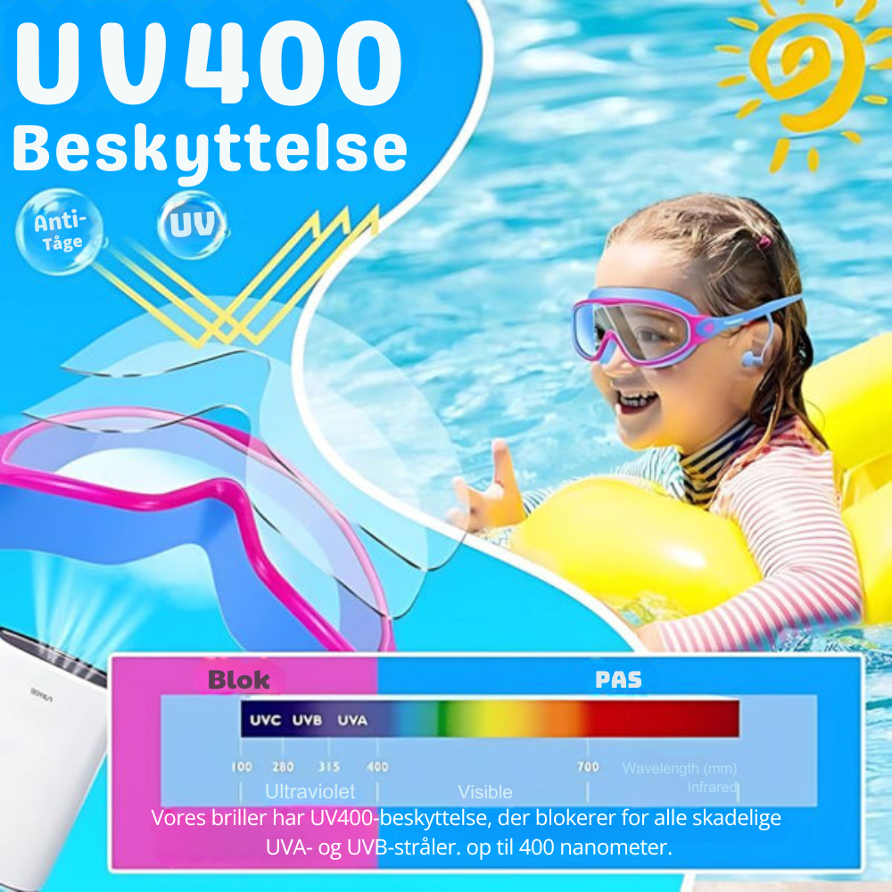 SwimSnaps™ | Børnevenlige svømmebriller uden træk i håret og tårer i øjnene