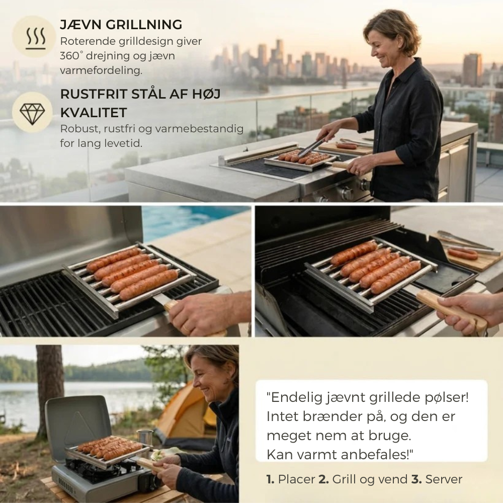GrillGrip™ | Grill alle pølser perfekt – på én gang